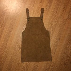 Brown Corduroy Overall Dress